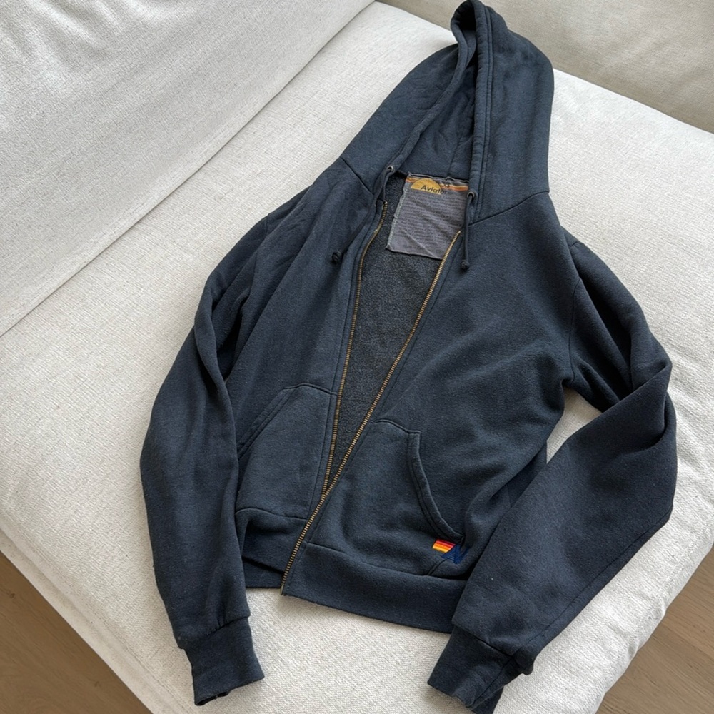 Aviator nation gold lightning bold zip up hoodie